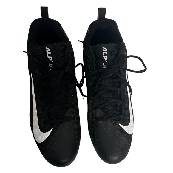 NWT MENS NIKE Alpha Menace Pro Low TD Black & White Football Cleats Size 15 - Picture 4 of 12